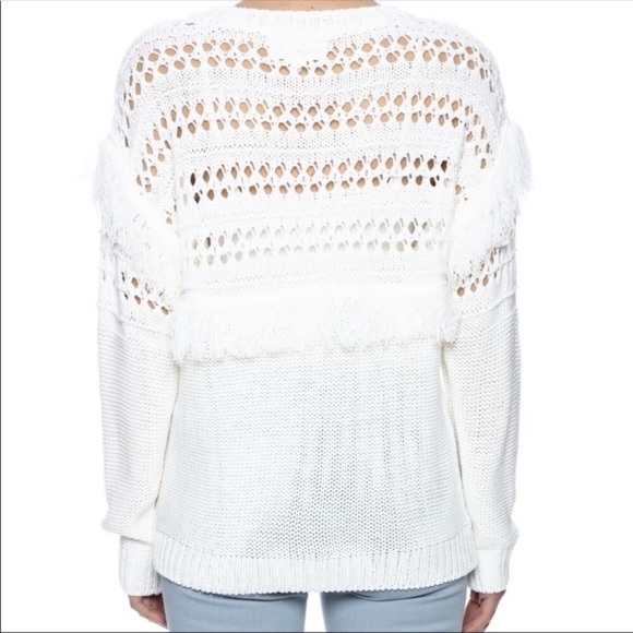 J.O.A. Fringed Crochet Sweater - Picture 3 of 8